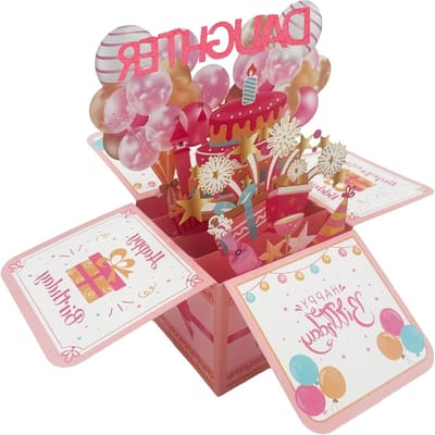 3D Pop-Up Verjaardagskaart met Envelop en Extra Kaart, Verrassingskaart voor Vrouwen en Meisjes, Unieke Feestdagen Groetkaart