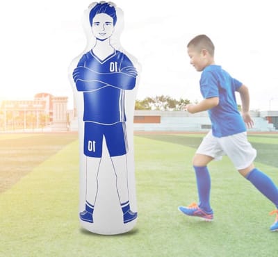 Opblaasbare Voetbal Trainingsdummy - Tumbler voor Voetbaltraining, PVC Punching Bag 40x160cm, Ideaal voor Techniek en Schottraining