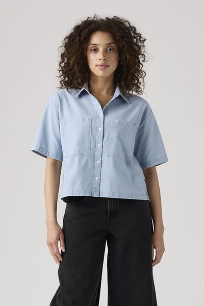 Levi's Harlie Short Sleeve Cropped Shirt Größe: S | Business hemden Outlet | Damen