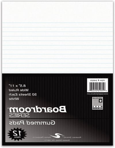 Gegomde Schrijfblokken - Notitieblokken Lijmrand - Notities Maken - Gegomde Lijmrand - 8.5 x 11 Inch - Wit