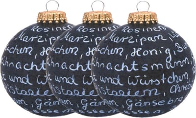 Stern Fabrik krijt/krijtbord kerstbal - 3x - incl. krijtje - 8 cm - kunststof - beschrijfbaar