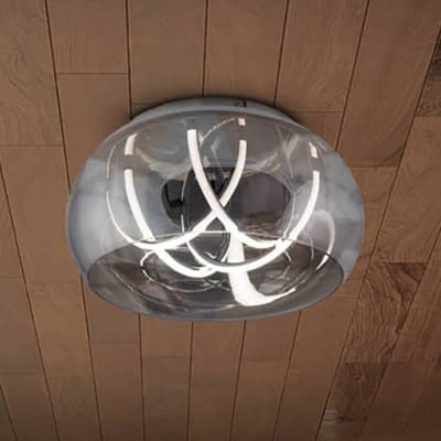 Näve LED plafondlamp Malou, glas, CCT, afstandsbediening