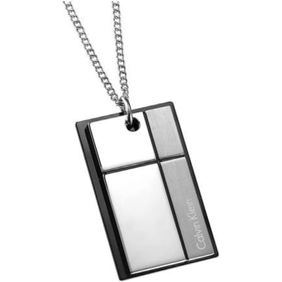 Calvin Klein Série Déconstruite Collier Pendentif Bicolore Moderne Unisexe KJ3PMP290100 Box,F,Steel & Black Dual Combo gray