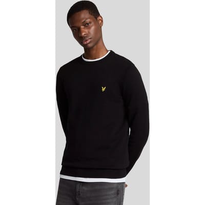 Lyle & Scott katoenen trui met ronde hals - zwart