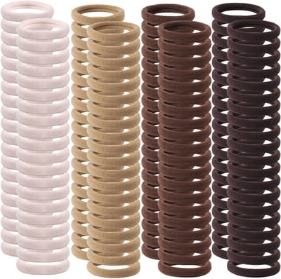 150 Stuks Elastische Haarbanden voor Vrouwen - Zachte Ponytail Holders en Bobbles voor Dikke Krullen - Sterke Haaraccessoires zonder Schade voor Meisjes
