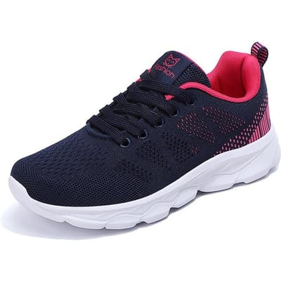 Chaussures de Sport Femme Baskets Femme Chaussure de Running Maille Respirante Maille Plate Décontractées Extérieur Chaussures de Marche Zapatillas Deportivas Mujer 35 black