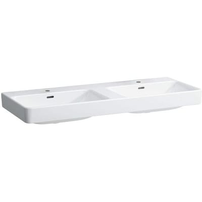 LAUFEN Pro S double washbasin 130 cm undercounter, with tap hole H8149680001041