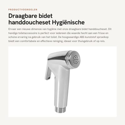 Dailygoods- Bidet Draagbare Handdoucheset - ABS Kunststof Sproeikop - Toiletten - Badkamer - Hygiënische Accessoires - Toiletopzetstuk - Handdouche