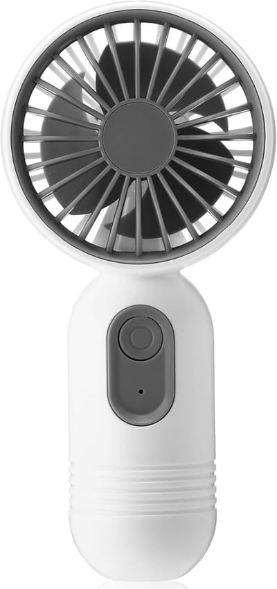 Een handzame miniventilator met drie snelheidsstanden, geschikt voor op reis of buitenactiviteiten, oplaadbaar via USB, wimperventilator, geschikt voor make-up binnen en buiten en voor op reis, wit.