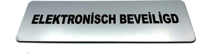 Deurbordje met tekst Elektronisch Beveiligd incl. 3M-tape plakstrip - Namengigant Deur Tekstbordje - Deur - incl. 3M-tape plakstrip - Bordje - RVS Look - 150 mm x 50 mm x 1,6 mm - 5 jaar Garantie