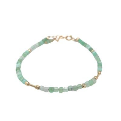 Pat's Jewels Armband - Dames Armband - Kralen Armband - Edelsteen -Groen - Goud - Handmade
