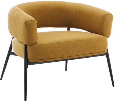 sweeek - Fauteuil stof gebogen rugleuning metalen frame l 81,5 x b 72,5 x h 69 cm - cristo