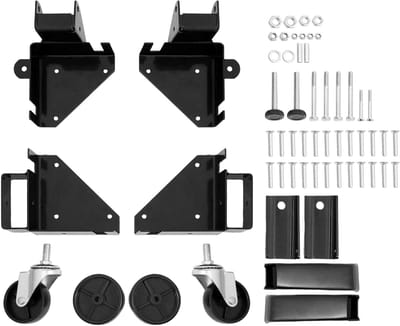 Verrijdbaar Onderstel, belastbaar tot 400 lbs, verstelbaar van 9,5 x 9,5 inch tot oneindig, stevige universele standaard met zwenkwielen voor houtbewerking, lintzaag, gereedschap, machines