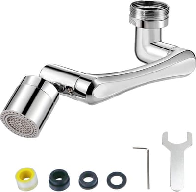 Beluchter upgrade 1440 ° draaibare keukenkraan - waterbesparend - spatbestendig - sproeikop - kraan extender - 2 wateruitlaatmodi - FM22-FM20-M24 draad