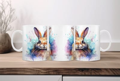 Auqarel koffiemok Konijn 2