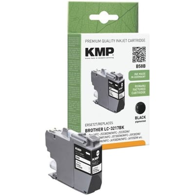 Inktcartridge KMP, vervangt Brother LC3217BK (LC-3217BK), tot 550 pagina's, enkele verpakking, zwart