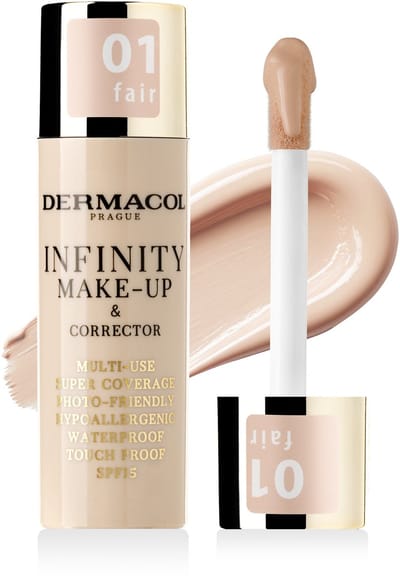 Dermacol Infinity Make-up en Concealer - Multi-use Foundation - Hypoallergeen - Super Dekking - Waterproof - SPF 15 - 01 Fair