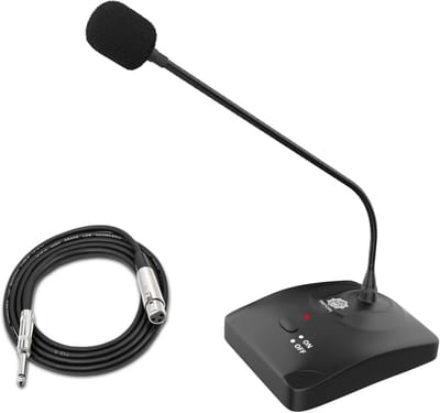 Zwanenhals Microfoon - Desktop Microfoon - Duidelijke Spraak - Aan/Uit Schakelaar - 18 Inch - Zwart