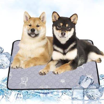 Koelmat voor Honden en Katten, Herbruikbare Koelmat, Duurzaam en Opvouwbaar, Ideaal voor Thuis en Reizen, Zelfkoelende Kussen voor Dieren in de Zomer 60x45cm (Grijs)