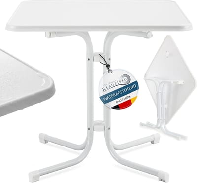 Buiten Tafel - Terrastafel Balkontafel - Buiten Eten - Inklapbaar Waterdicht - 70x70x70 cm - Wit