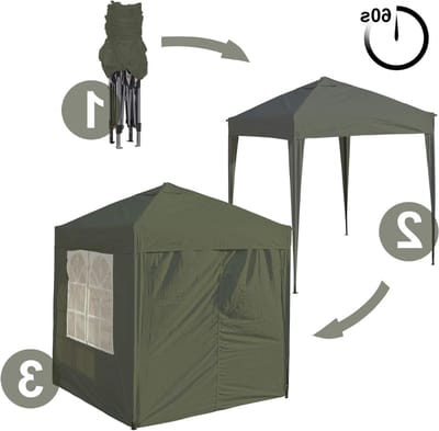 Pop-up tuinhuisje - Feesttent Paviljoen - Buitenfeesten Organiseren - Volledig Waterdicht - 3x3 Meter - Groen