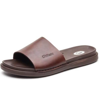 Base London Albany Leren Heren Bruine Slides