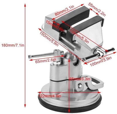 Dailygoods- Bankklem 360 Graden - Multifunctionele Beugel - Aluminium Legering - Antislip Zuignap - Schokbestendig - Corrosiebestendig - Vise