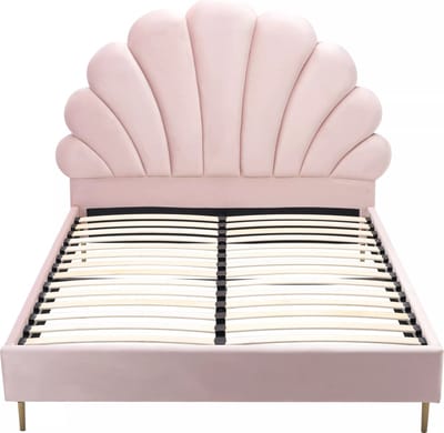 Vente-unique Bedframe fluweel roze 140 x 190 cm LIVAYA