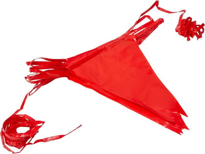 SnelShoppen - Rode Vlaggen Slinger, 10 Meter Bunting Garland met 15 Vlaggen voor Feest, Tuin, Camping, Verjaardag, Bruiloft, Decoratie