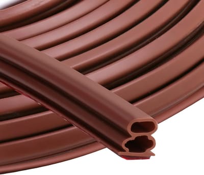 Zelfklevende afdichtingstape voor deuren en ramen, geschikt voor rubberafdichting/botsingsbeveiliging/geluidsisolatie/waterdicht/stofdicht 6 meter,Bruin,10*12mm,geschikt voor kieren en spleten tussen 9 en 12 mm