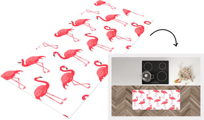 Keukenloper - Loper keuken - Patroon - Flamingo - Vogel - 120x50 cm - Keukenloper vinyl