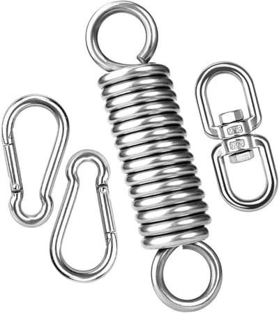 Hanging Chair Schommelset met 360 Graden Rotatie Ring en Carabiner - Maximaal 230 kg voor Hangmat, Yoga en Zakhangen