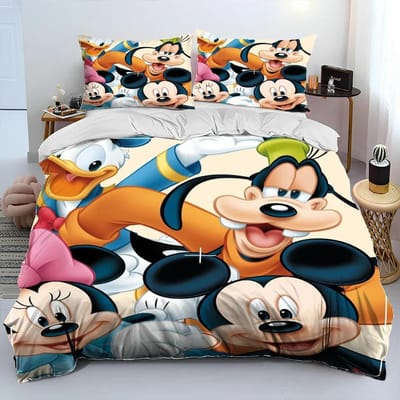 Mickey Mouse Cartoon Donald Duck HD Dekbed Beddengoed Set Dekbedovertrek Bed Set Dekbedhoes Kussensloop Queen Beddengoed Set Volwassene Kind US Queen(228*228cm)3pcs