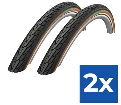 Fietsband - Buitenband - Set van 2 - Road Cruiser 28 x 1.60 (42-622) zwart/bruin - Voordeelverpakking 2 stuks
