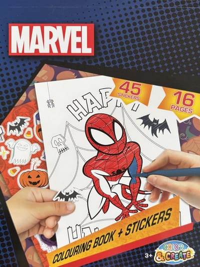 Marvel - Color & Create - Happy Halloween Kleurboek "Spiderman" 16 Pagina's met 45 stickers - Geschikt voor Kleurpotloden - Kleurstiften - Wasco - leeftijd 3+
