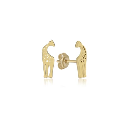 Giraffe Gold Plated Oorknoppen Zilver (925 sterling) Oorbel Trendy Minimalistisch Combi Bedel Goudkleurig