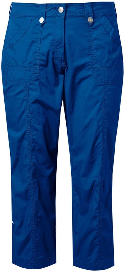 Ulla Popken - Dames - 7/8-cargohose oprolbandje voor broekspijp - Kobaltblauw - Maat 60