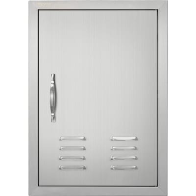 VEVOR Grilltoegangsdeur, 610 X 431 mm, enkele Buitenkeukendeur, Verzonken Gemonteerde Roestvrijstalen Deur, Verticale Wanddeur met Handgreep, Ventilatieopeningen en Haken, voor Grilleiland, Grillstation