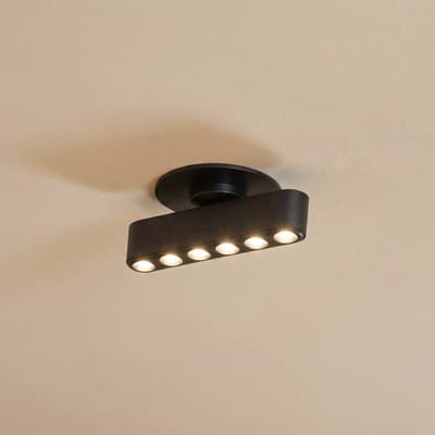 Lindby LED inbouwlamp Eldrin, zwart, lichtpunten, 13,1 cm