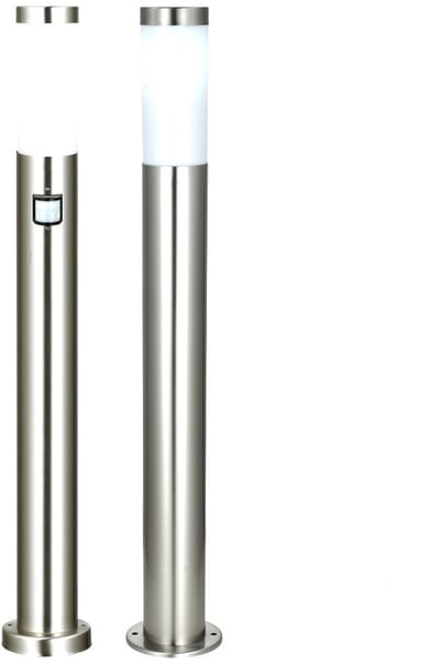 Set van 2 LED-buiten staande lampen 1x staande lamp met bewegingsmelder tuinpadverlichting roestvrij staal buitenlamp, E27 RGB LED warm wit dimbaar, tuin buitenruimte