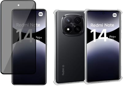 ChiGuard Hoesje & Privacy Screenprotector geschikt voor Xiaomi Redmi Note 14 Pro / Pro+ – Privé - Gehard Glas Cover