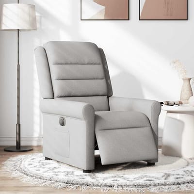 vidaXL - Fauteuil - elektrisch - verstelbaar - stof - wolk - grijs