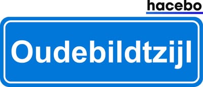 Hacebo - Plaatsnaam Sticker - 29x10 CM - Oudebildtzijl sticker - Verkeersborden sticker - grappige cadeaus - Oudebildtzijl