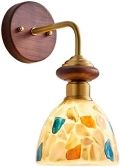 Wandlamp Schelpontwerp - Bedlamp Accentlamp - Sfeerverlichting Creëren - Middeleeuwse Moderne Stijl - 15x12x31cm - Matglas