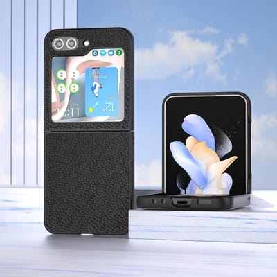 Geschikt voor Samsung Galaxy Z Flip 5 Premium Hard PC hoesje - Zwart