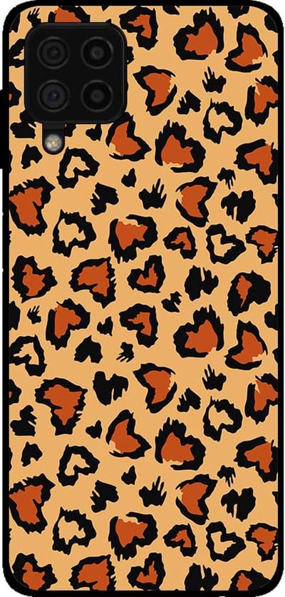Smartphonica Telefoonhoesje voor Samsung Galaxy A22 4G met tijgerprint - backcover met panterprint - Bruin geschikt voor Samsung Galaxy A22 4G
