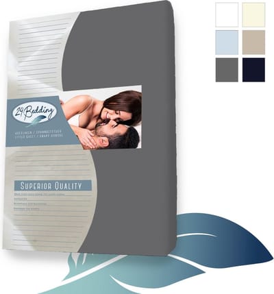 24-Bedding - Duopak 2 stuks !! - Hoeslaken - Dubbel Jersey - 100% katoen - 100x200 cm - 30 cm - donker Grijs - Extra dikke kwaliteit 200 gr/m2