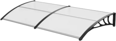 Deur- en Raam Regenhoes - Deurluifel - Overkapping - Moderne Polycarbonaat Zonnescherm en Deurluifel - Voordeur en Buitenterras Bescherming - 190x98.5 cm Zwart