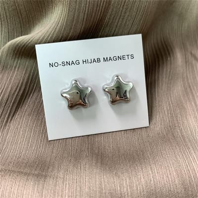 Broches magnétiques pour hijab en métal solide, sans trou, pour foulard musulman, à la mode, bijoux pour femmes white
