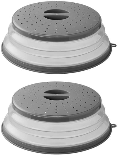 Dailygoods- Spatdeksel 30 cm - Opvouwbaar - Multifunctioneel - Voedseldeksel - Groentezeef - Eenvoudig te wassen - Magnetrondeksel